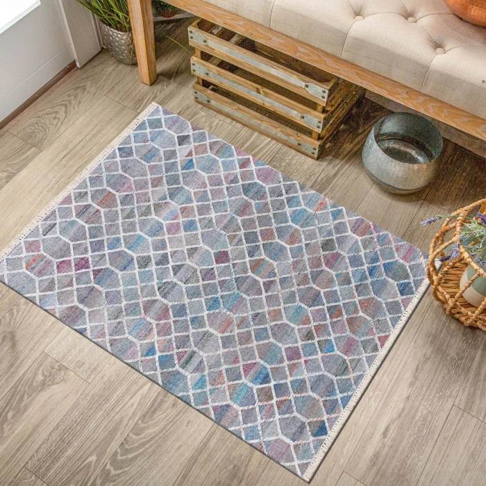 Rugs Town White/Blue/Red/Orange/Multi 81985 7 ft. 9 in. X 9 ft. 9 in. Rect. Rug