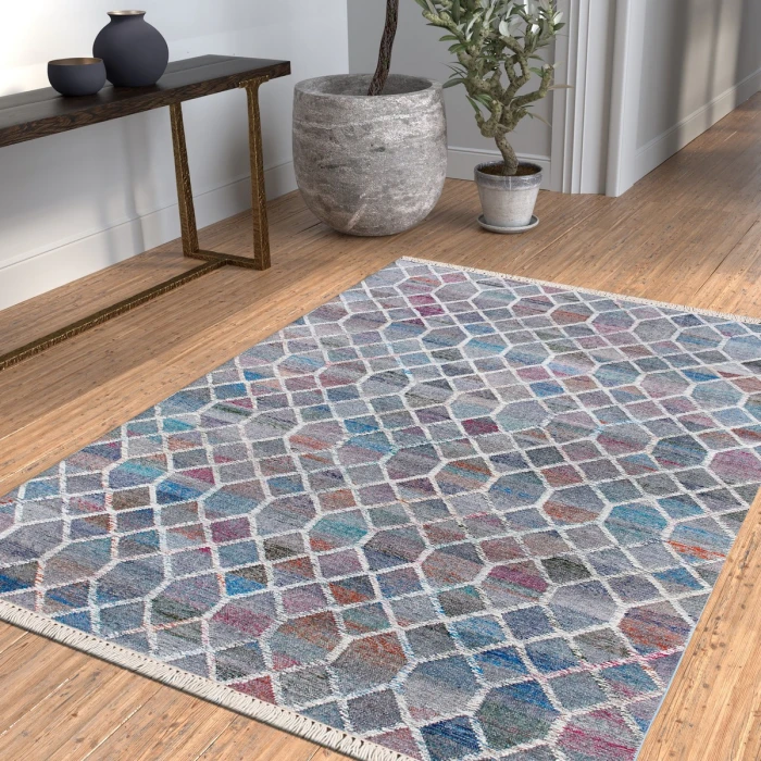 Rugs Town White/Blue/Red/Orange/Multi 81985 7 ft. 9 in. X 9 ft. 9 in. Rect. Rug
