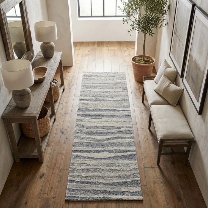 LR Home Norwood Gray Calliope 2ft.6in. x 7ft.6in. Rect. Rug