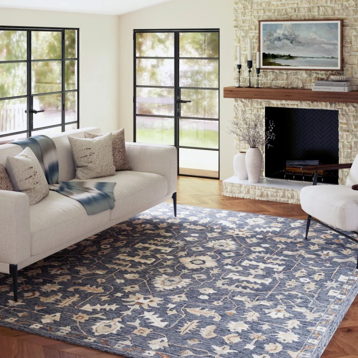 Rugs Town Blue PALLO 9ft. x 12ft. Rectangle Rug