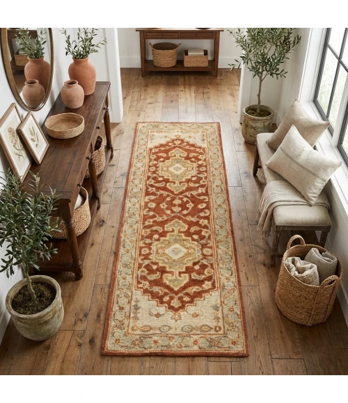 Rugs Town Petros Red Grulla 2ft.6in. x 7ft.6in. Rect. Rug