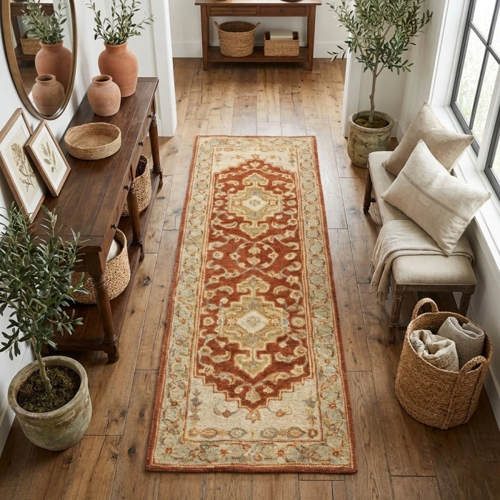 LR Home Petros Red Grulla 2ft.6in. x 7ft.6in. Rect. Rug