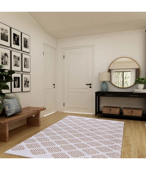 LR Home Pomona Tan POMON 7ft.9in. x 9ft.9in. Rectangle Rug