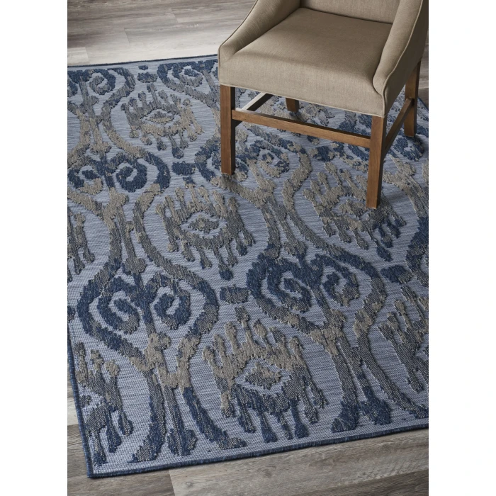 Rugs Town Blue RETRE 5ft. x 7ft. Rectangle Rug