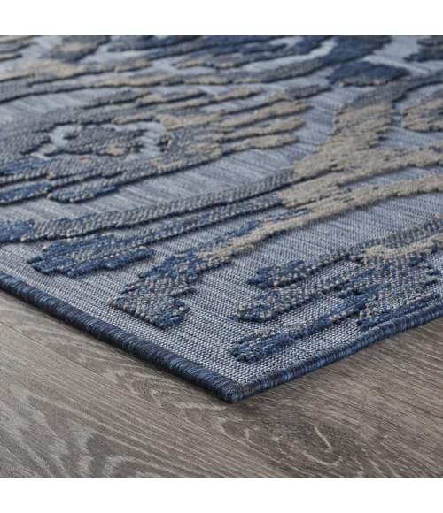 LR Home Retreat Blue RETRE 5ft. x 7ft. Rectangle Rug