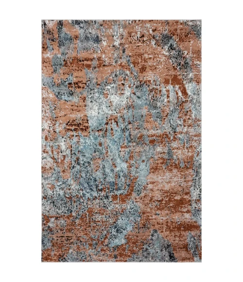LR Home Revolution 81801 Gray/ Rust 7'-9" X 9'-6 Rect. Rug