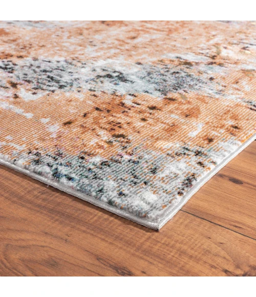 LR Home Revolution 81801 Gray/ Rust 7'-9" X 9'-6 Rect. Rug