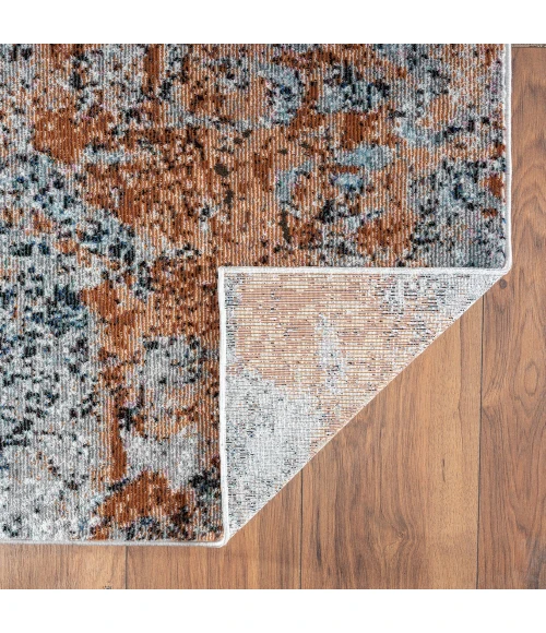 LR Home Revolution 81801 Gray/ Rust 7'-9" X 9'-6 Rect. Rug