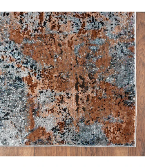 LR Home Revolution 81801 Gray/ Rust 7'-9" X 9'-6 Rect. Rug