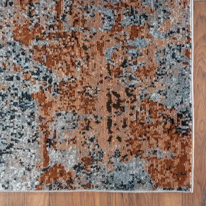 Rugs Town 81801 Gray/ Rust 7'-9" X 9'-6 Rect. Rug