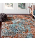 LR Home Revolution 81801 Gray/ Rust 7'-9" X 9'-6 Rect. Rug