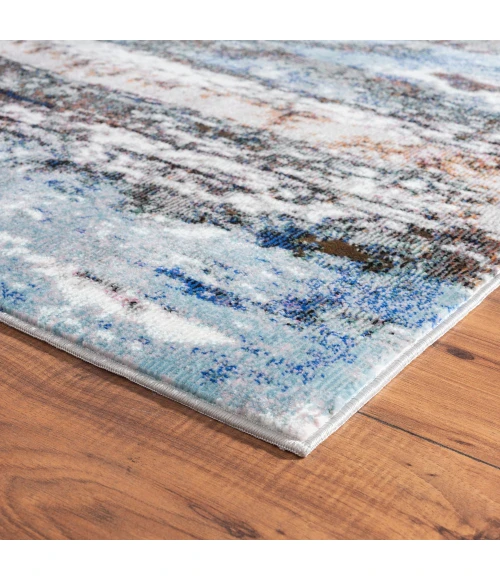 LR Home Revolution 81802 Blue/ Gray 7'-9" X 9'-6 Rect. Rug