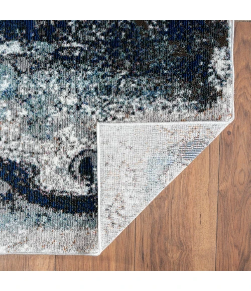 LR Home Revolution 81802 Blue/ Gray 7'-9" X 9'-6 Rect. Rug