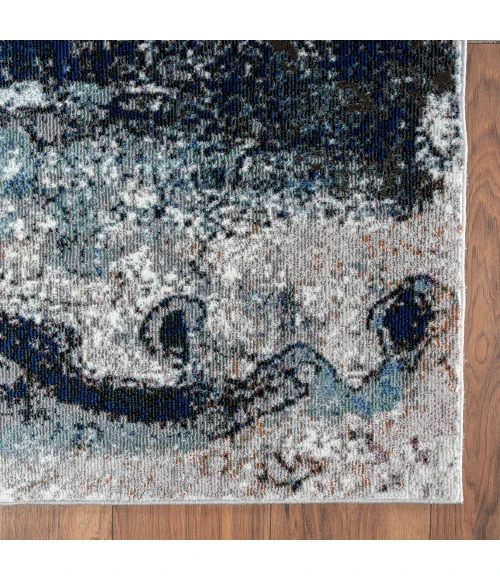 LR Home Revolution 81802 Blue/ Gray 7'-9" X 9'-6 Rect. Rug