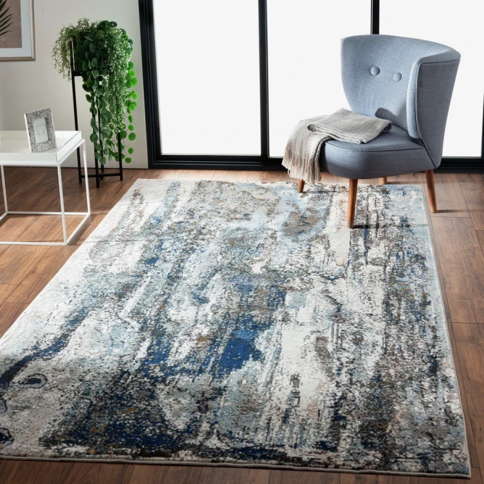 Rugs Town 81802 Blue/ Gray 7'-9" X 9'-6 Rect. Rug
