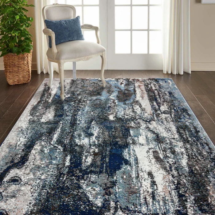 Rugs Town 81802 Blue/ Gray 7'-9" X 9'-6 Rect. Rug