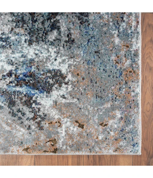 LR Home Revolution 81803 Blue/ Gray 7'-9" X 9'-6 Rect. Rug