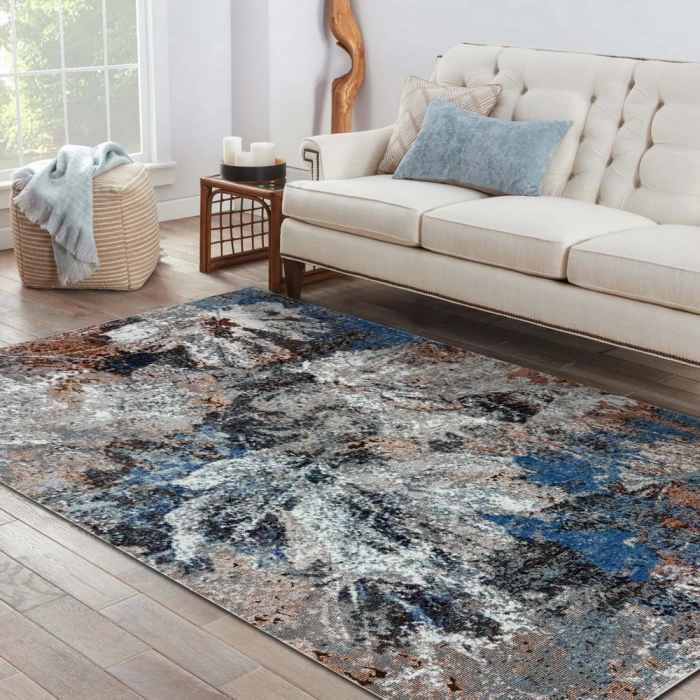 Rugs Town 81803 Blue/ Gray 7'-9" X 9'-6 Rect. Rug