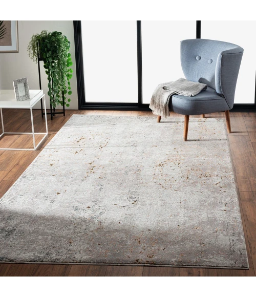 LR Home Revolution 81804 Gray/ Cream 5'3" X 7'6 Rect. Rug