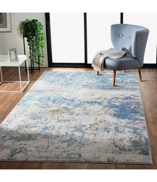 LR Home Revolution 81805 Gray/ Blue 5'3" X 7'6 Rect. Rug
