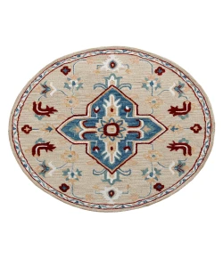 LR Home Lr Area Rug 22131 Beige 7'-3" X 7'-3 Round Rug