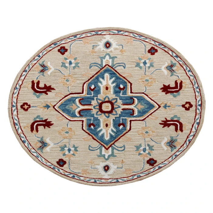 Rugs Town Area Rug 22131 Beige 7'-3" X 7'-3 Round Rug