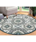LR Home LR AREA RUG 22132 Ivory 4'-10" X 4'-10" Round Rug