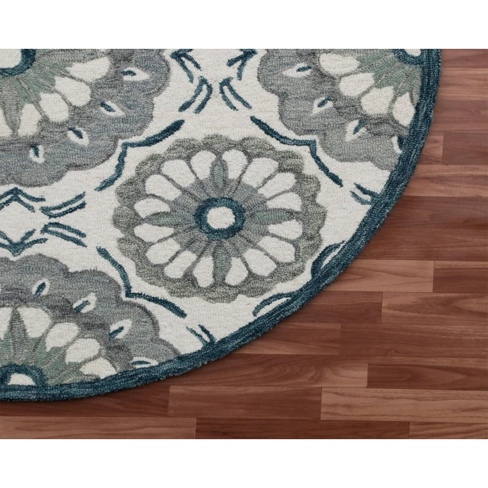 Rugs Town Area Rug 22132 Ivory 7'-3" X 7'-3 Round Rug