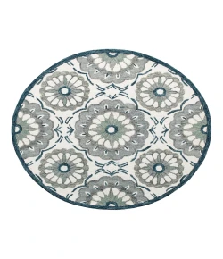 Rachel RUG-AW Ivory/Gray 3 ft. Round Area Rug