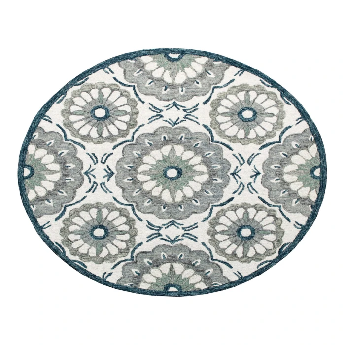 Rugs Town Area Rug 22132 Ivory 7'-3" X 7'-3 Round Rug