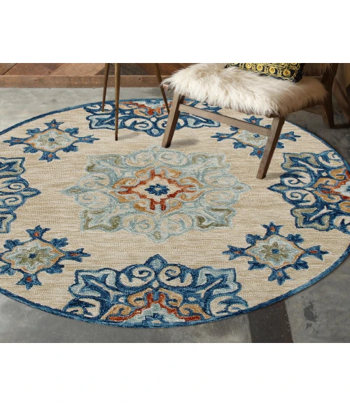 LR Home LR AREA RUG 22133 Beige 3' Round Rug