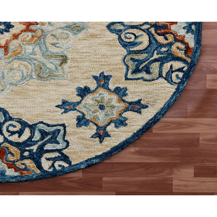 Rugs Town Area Rug 22133 Beige 7'-3" X 7'-3 Round Rug