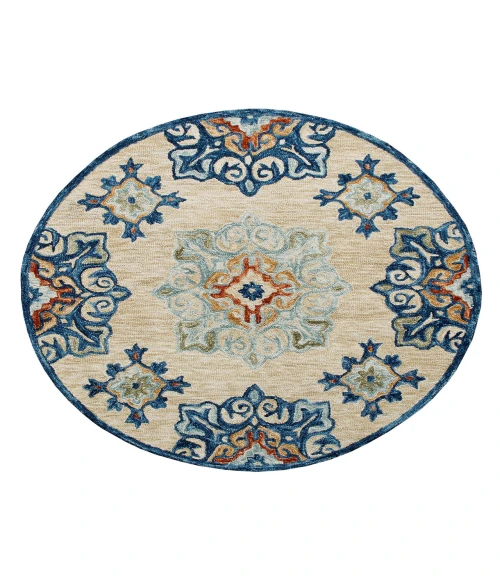LR Home LR AREA RUG 22133 Beige 3' Round Rug
