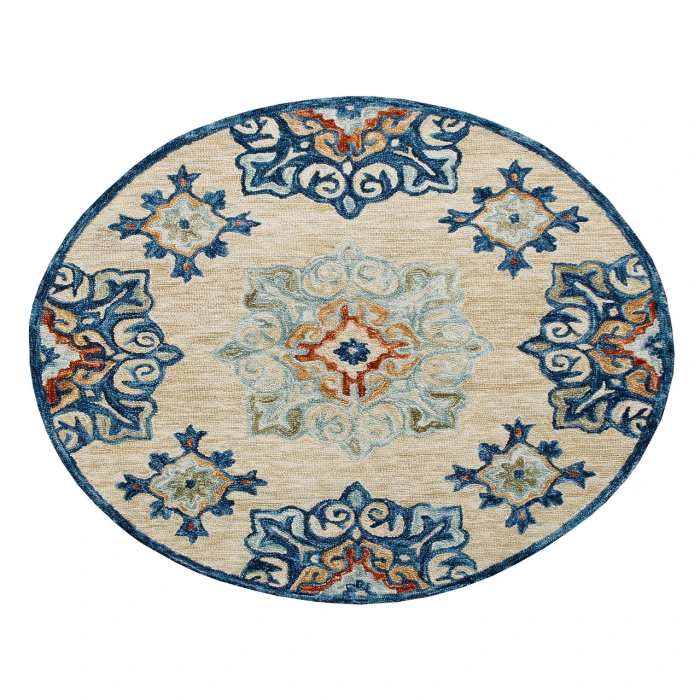 Rugs Town Area Rug 22133 Beige 7'-3" X 7'-3 Round Rug