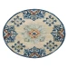 Rachel RUG-AX Beige/Blue 7 ft. 3 in. Round Area Rug