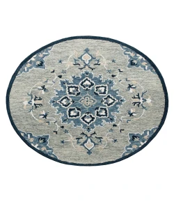 Rachel RUG-AY Gray/Blue 3 ft. Round Area Rug