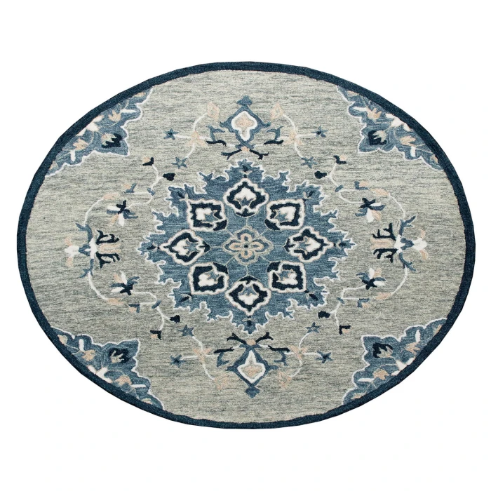 Rugs Town AREA - Rugs Town 22134 Gray 7'-3" X 7'-3 Round Rug