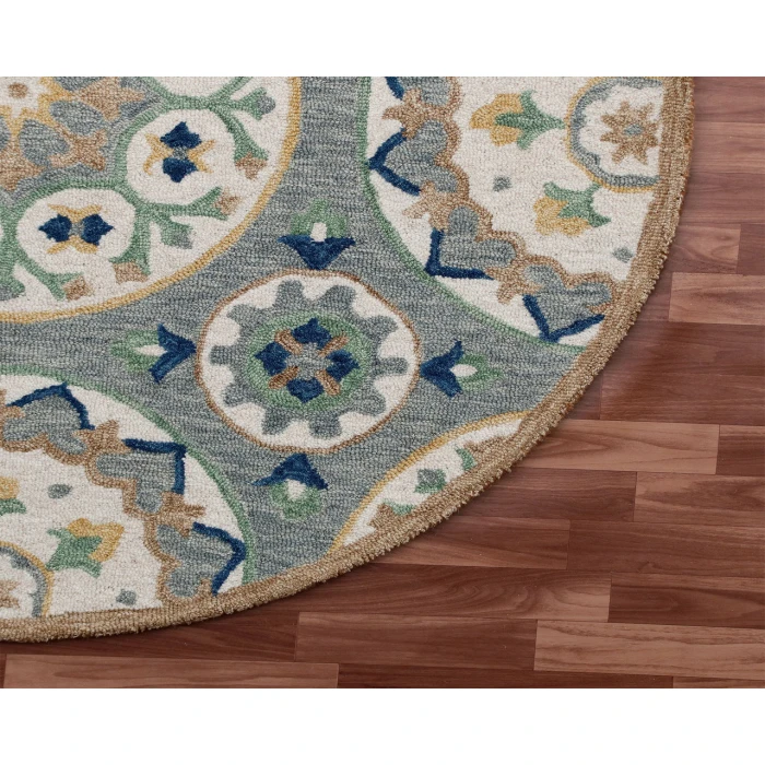 Rugs Town Area Rug 22135 Gray 7'-3" X 7'-3 Round Rug