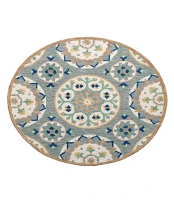 Rachel RUG-AZ Gray/Brown 3 ft. Round Area Rug