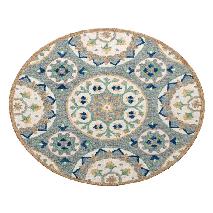Rugs Town Area Rug 22135 Gray 7'-3" X 7'-3 Round Rug