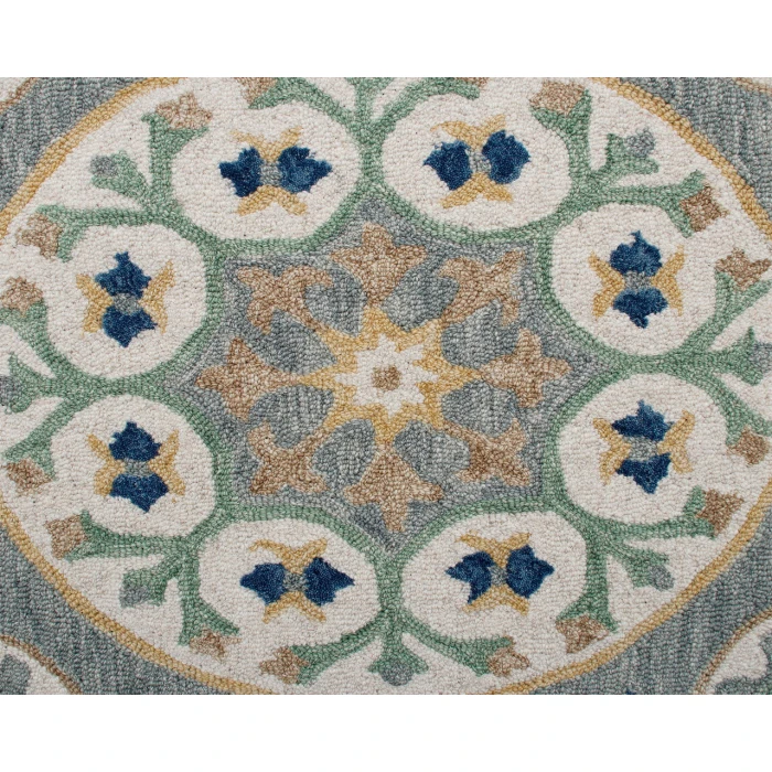 Rugs Town Area Rug 22135 Gray 7'-3" X 7'-3 Round Rug