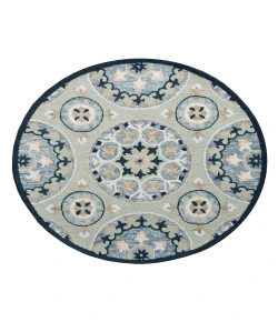 Rachel RUG-AZ Sage/Blue 3 ft. Round Area Rug
