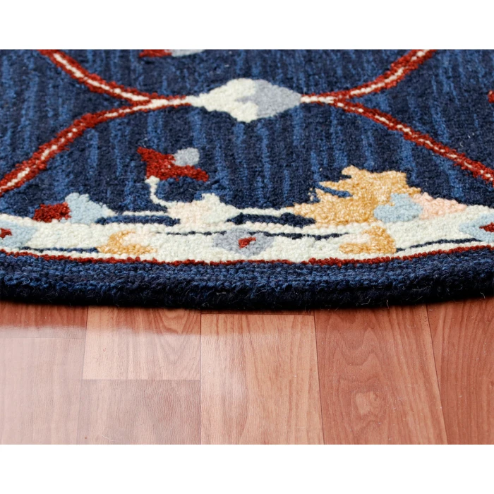 Rugs Town Area Rug 22138 Navy 3' Round Rug