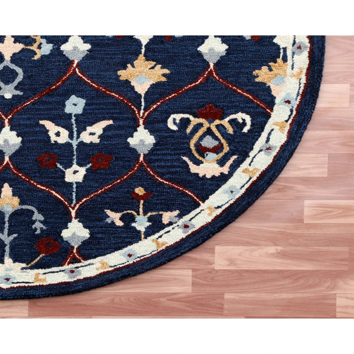 Rugs Town Area Rug 22138 Navy 3' Round Rug