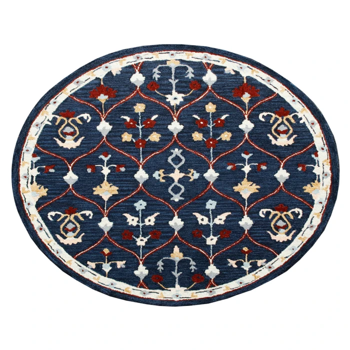 Rugs Town Area Rug 22138 Navy 3' Round Rug