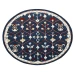 Rachel RUG-AB Navy/Red 7 ft. 3 in. Round Area Rug
