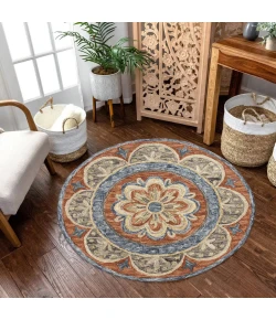 LR Home Rugs Ariel Brown RUGSA 4ft.10in. x 4ft.10in. Round Rug