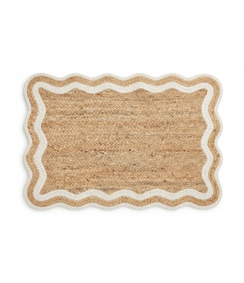 Rugs Town Scallop Jute Tan Anderson 2ft. x 3ft. Rect. Rug