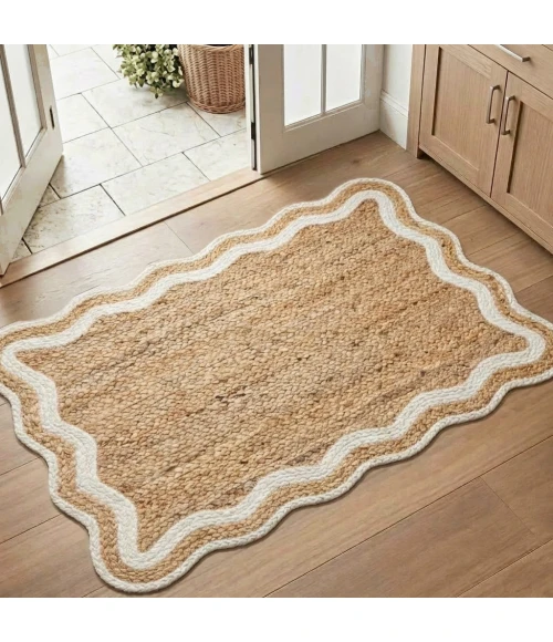 Rugs Town Scallop Jute Tan Anderson 2ft. x 3ft. Rect. Rug