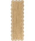 Rugs Town Scallop Jute Tan Anderson 2ft.6in. x 7ft.9in. Rect. Rug